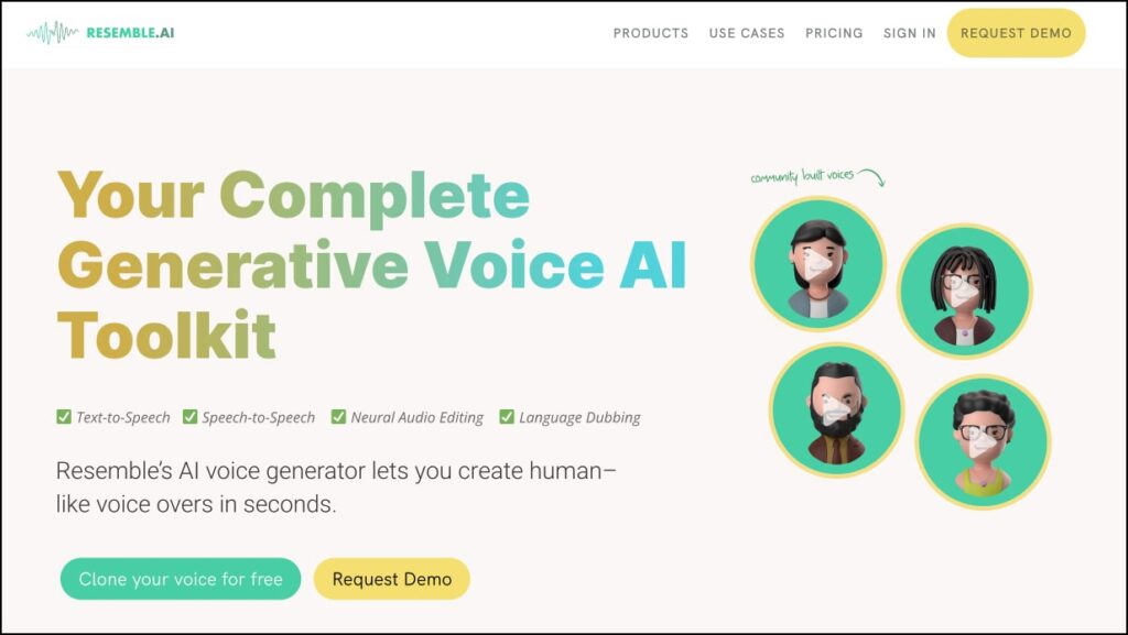Resemble Ai | Сервіс для озвучування тексту різними голосами | Топ-10 сервісів, побудованих на штучному інтелекті | Почни з себе