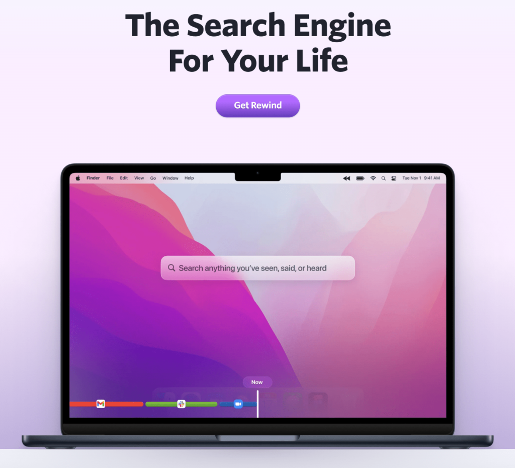 Rewind AI | Пошукова система на базі MacOS, Шукає все, що ви коли небудь чули, бачили чи робили |   Топ-10 сервісів, побудованих на штучному інтелекті | Почни з себе